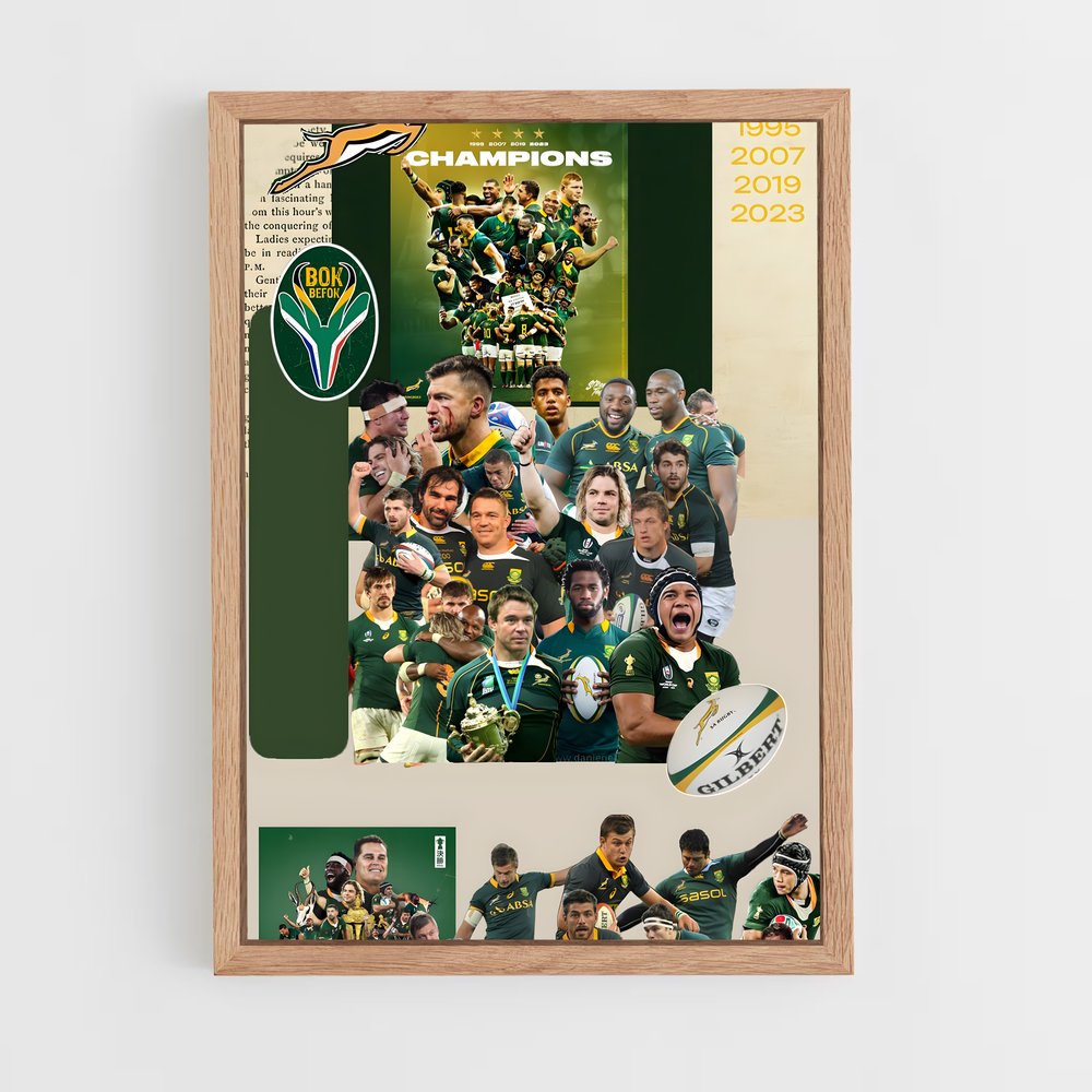 Poster Les Springboks en Action – affiche Rugby (vue 4)